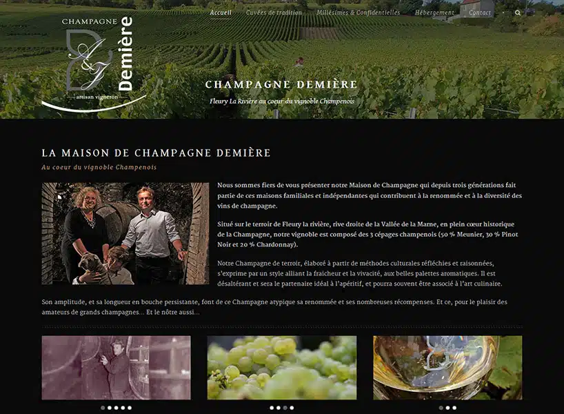 Création d’un site Internet pour le Champagne Demière